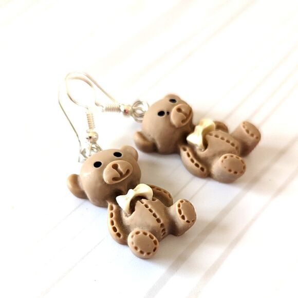 Teddy Bear Earrings  - Picture 2 of 6